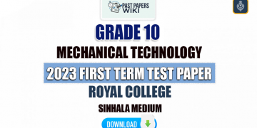 Royal College 2023 Grade 10 Mechanical Technology 1st Term Test Paper