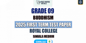 Royal College 2025 Grade 09 Buddhism 1st Term Test Paper