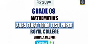 Royal College 2025 Grade 09 Maths 1st Term Test Paper
