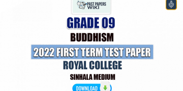 Royal College 2022 Grade 09 Buddhism 1st Term Test Paper