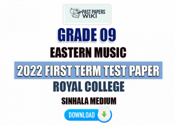 Royal College 2022 Grade 09 Eastern Music 1st Term Test Paper