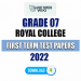Royal College Grade 07 First Term Test Papers 2022
