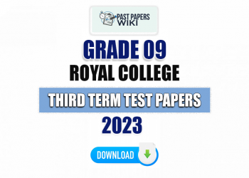 Royal College Grade 09 Third Term Test Papers 2023