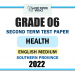 Southern Province 2022 Grade 06 Health 2nd Term Test Paper First Page