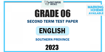 Southern Province 2023 Grade 06 English Language 2nd Term Test Paper