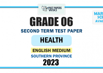 English Medium 2023 Grade 06 Health 2nd Term Test Paper | Southern Province