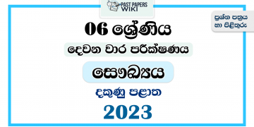 Southern Province 2023 Grade 06 Health 2nd Term Test Paper