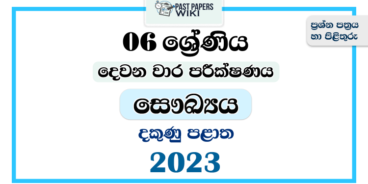 Southern Province 2023 Grade 06 Health 2nd Term Test Paper