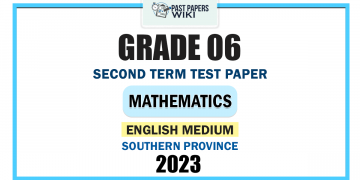 English Medium 2023 Grade 06 Mathematics 2nd Term Test Paper | Southern Province