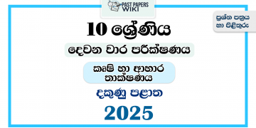 2025 Grade 10 Agriculture And Food Technology 2nd Term Test Paper | Southern Province