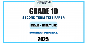 2025 Grade 10 English Literature 2nd Term Test Paper | Southern Province