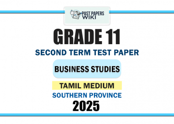 Tamil Medium 2025 Grade 11 Business Studies 2nd Term Test Paper | Southern Province
