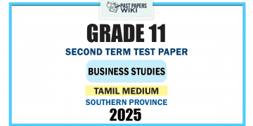 Tamil Medium 2025 Grade 11 Business Studies 2nd Term Test Paper | Southern Province