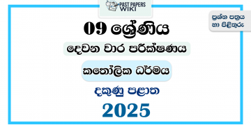 Southern Province 2025 Grade 09 Catholicism 2nd Term Test Paper