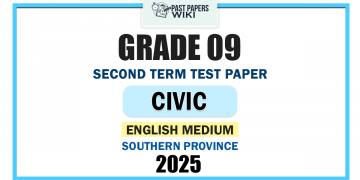 Southern Province 2025 Grade 09 Civic Education 2nd Term Test Paper | English Medium