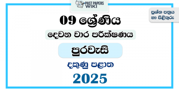 Southern Province 2025 Grade 09 Civic Education 2nd Term Test Paper