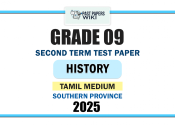 Tamil Medium 2025 Grade 09 History 2nd Term Test Paper | Southern Province