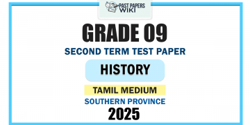 Tamil Medium 2025 Grade 09 History 2nd Term Test Paper | Southern Province