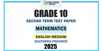 Southern Province 2025 Grade 10 Mathematics 2nd Term Test Paper | English Medium