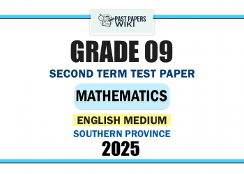 Southern Province 2025 Grade 09 Mathematics 2nd Term Test Paper | English Medium