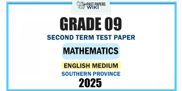 Southern Province 2025 Grade 09 Mathematics 2nd Term Test Paper | English Medium