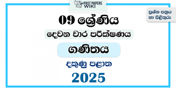 2025 Grade 09 Mathematics 2nd Term Test Paper | Southern Province