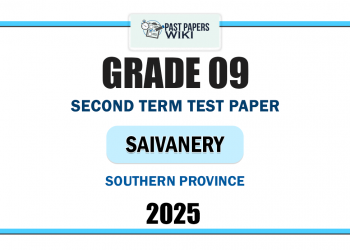 Southern Province 2025 Grade 09 Saivanery 2nd Term Test Paper