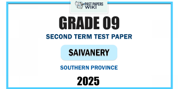 Southern Province 2025 Grade 09 Saivanery 2nd Term Test Paper