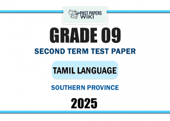 Southern Province 2025 Grade 09 Tamil Language 2nd Term Test Paper