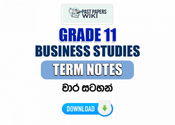 Grade 11 Business Studies Term Notes | වාර සටහන්