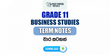 Grade 11 Business Studies Term Notes | වාර සටහන්
