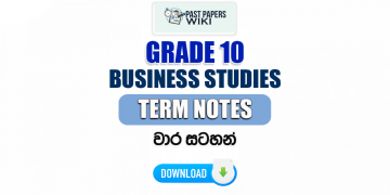 Grade 10 Business Studies Term Notes | වාර සටහන්