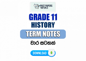 Grade 11 History Term Notes | වාර සටහන්