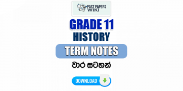 Grade 11 History Term Notes | වාර සටහන්