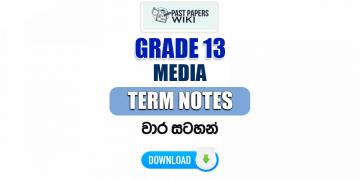 Grade 13 Media Term Notes | වාර සටහන්