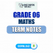 Grade 06 Maths Term Notes | English Medium