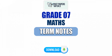 Grade 07 Maths Term Notes | English Medium