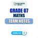 Grade 07 Maths Term Notes | English Medium