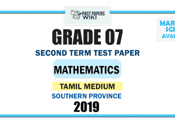 Tamil Medium 2019 Grade 07 Mathematics 2nd Term Test Paper | Southern Province
