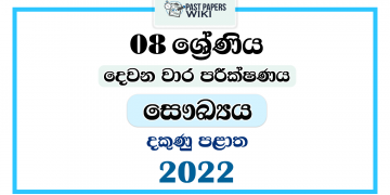 Southern Province 2022 Grade 08 Health 2nd Term Test Paper