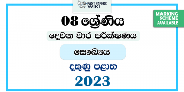 2023 Grade 08 Health 2nd Term Test Paper | Southern Province