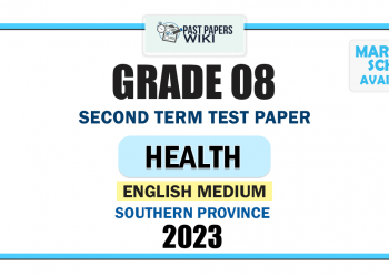 English Medium 2023 Grade 08 Health 2nd Term Test Paper | Southern Province