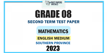 English Medium 2023 Grade 08 Mathematics 2nd Term Test Paper | Southern Province