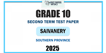 2025 Grade 10 Saivanery 2nd Term Test Paper | Southern Province