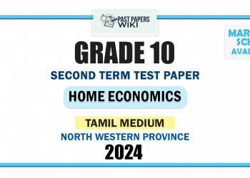 Tamil Medium 2024 Grade 10 Home Economics 2nd Term Test Paper | North Western Province