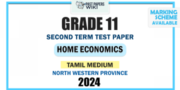 Tamil Medium 2024 Grade 11 Home Economics 2nd Term Test Paper | North Western Province
