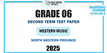 2025 Grade 06 Western Music 2nd Term Test Paper | North Western Province