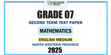 North Western Province 2025 Grade 07 Mathematics 2nd Term Test Paper | English Medium