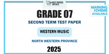 2025 Grade 07 Western Music 2nd Term Test Paper | North Western Province