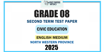 English Medium 2025 Grade 08 Civic Education 2nd Term Test Paper | North Western Province